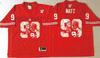 Wisconsin Badgers #99 J.J. Watt Red Player Fashion Stitched NCAA Jersey