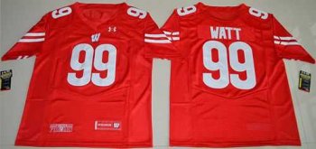 Wisconsin Badgers #99 J.J. Watt Red Under Armour Stitched NCAA Jersey