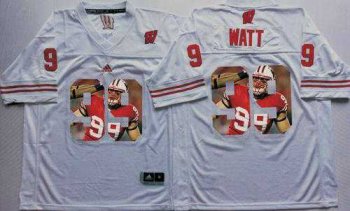 Wisconsin Badgers #99 J.J. Watt White Player Fashion Stitched NCAA Jersey