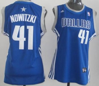 Cheap Women Dallas Mavericks 41 NOWITZKI Blue Swingman NBA Jerseys