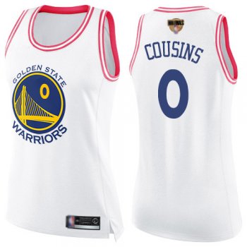 Warriors #0 DeMarcus Cousins White/Pink 2019 Finals Bound Women's Basketball Swingman Fashion Jersey