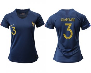 Women's France #3 Kimpembe Home Soccer Country Jersey