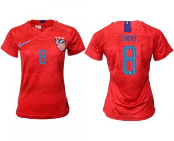 Women's USA #8 Ertz Away Soccer Country Jersey