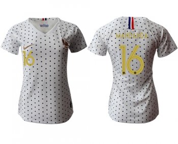 Women's France #16 Mandanda Away Soccer Country Jersey