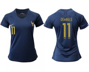 Women's France #11 Dembele Home Soccer Country Jersey