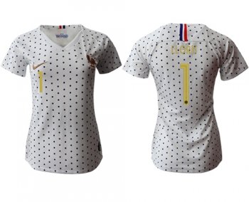 Women's France #1 Lloris Away Soccer Country Jersey