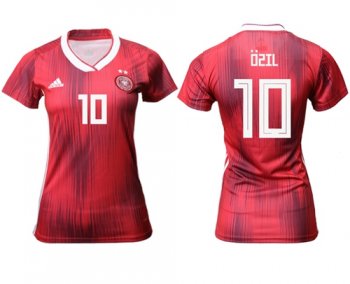 Women's Germany #10 Ozil Away Soccer Country Jersey