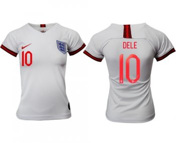 Women's England #10 Dele Home Soccer Country Jersey