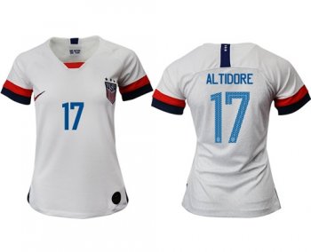 Women's USA #17 Altidore Home Soccer Country Jersey