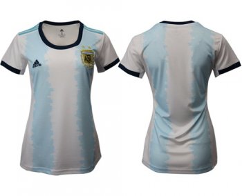 Women's Argentina Blank Home Soccer Country Jersey