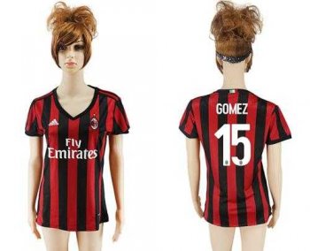 Women's AC Milan #15 Gomez Home Soccer Club Jersey