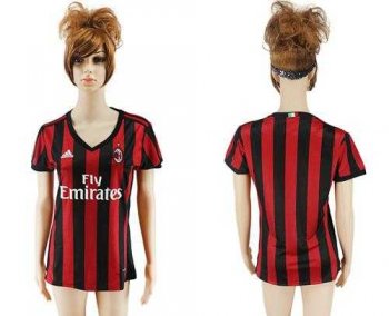 Women's AC Milan Blank Home Soccer Club Jersey