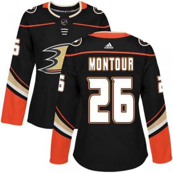 Women's Adidas Anaheim Ducks #26 Brandon Montour Black Home Authentic Stitched NHL