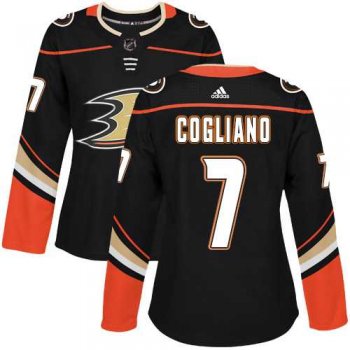 Women's Adidas Anaheim Ducks #7 Andrew Cogliano Black Home Authentic Stitched NHL