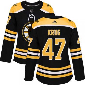 Women's Adidas Boston Bruins #47 Torey Krug Black Home Authentic Stitched NHL Jersey