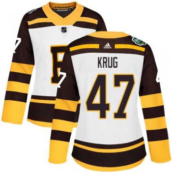 Women's Adidas Boston Bruins #47 Torey Krug White Authentic 2019 Winter Classic Stitched NHL Jersey