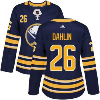 Women's Adidas Buffalo Sabres #26 Rasmus Dahlin Navy Blue Home Authentic Stitched NHL Jersey