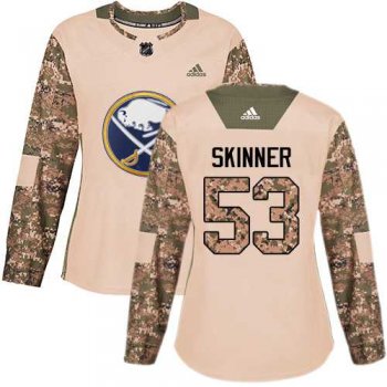 Women's Adidas Buffalo Sabres #53 Jeff Skinner Camo Authentic 2017 Veterans Day Stitched NHL Jersey