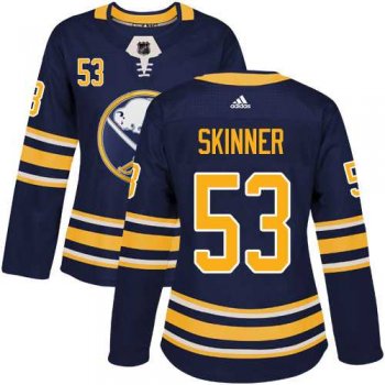 Women's Adidas Buffalo Sabres #53 Jeff Skinner Navy Blue Home Authentic Stitched NHL Jersey