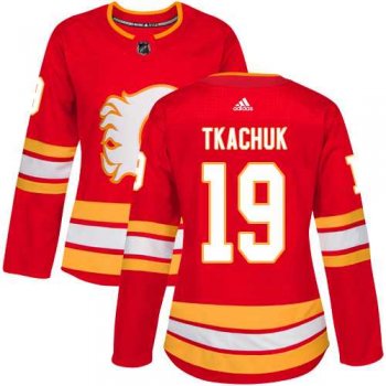 Women's Adidas Calgary Flames #19 Matthew Tkachuk Red Alternate Authentic Stitched NHL Jersey