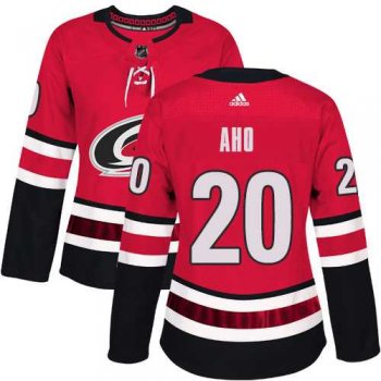 Women's Adidas Carolina Hurricanes #20 Sebastian Aho Red Home Authentic Stitched NHL Jersey