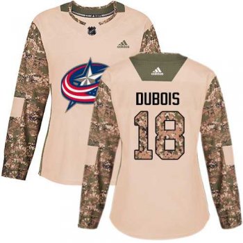 Women's Adidas Columbus Blue Jackets #18 Pierre-Luc Dubois Camo Authentic 2017 Veterans Day Stitched NHL Jersey