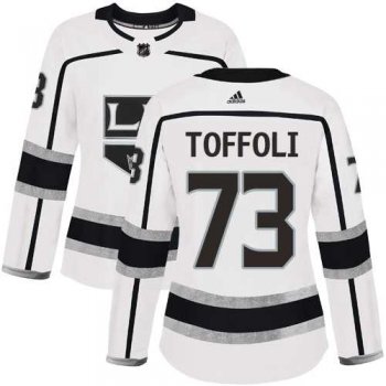 Women's Adidas Los Angeles Kings #73 Tyler Toffoli White Road Authentic Stitched NHL Jersey