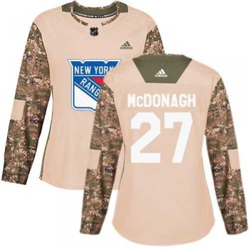 Women's Adidas New York Rangers #27 Ryan McDonagh Camo Authentic 2017 Veterans Day Stitched NHL Jersey