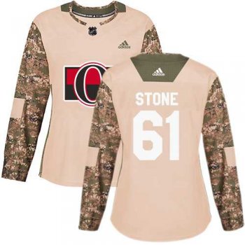 Women's Adidas Ottawa Senators #61 Mark Stone Camo Authentic 2017 Veterans Day Stitched NHL Jersey