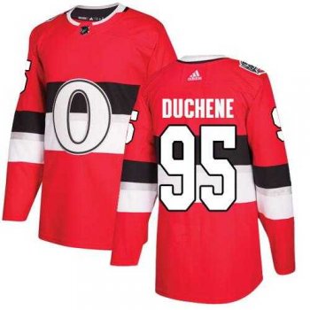 Women's Adidas Ottawa Senators #95 Matt Duchene Red Authentic 2017 100 Classic Stitched NHL Jersey