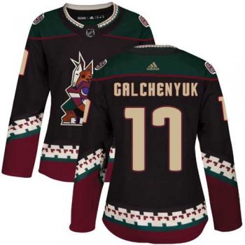 Women's Adidas Phoenix Coyotes #17 Alex Galchenyuk Black Alternate Authentic Stitched NHL Jersey