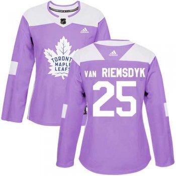 Women's Adidas Toronto Maple Leafs #25 James Van Riemsdyk Purple Authentic Fights Cancer Stitched NHL Jersey