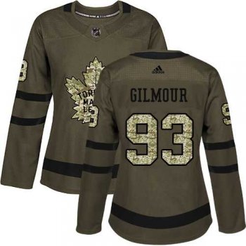 Women's Adidas Toronto Maple Leafs #93 Doug Gilmour Green Salute to Service Stitched NHL Jersey