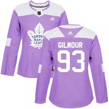 Women's Adidas Toronto Maple Leafs #93 Doug Gilmour Purple Authentic Fights Cancer Stitched NHL Jersey