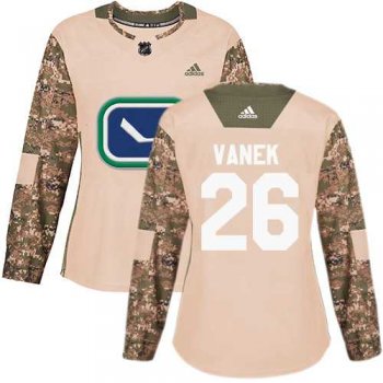 Women's Adidas Vancouver Canucks #26 Thomas Vanek Camo Authentic 2017 Veterans Day Stitched NHL Jersey