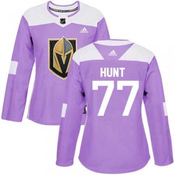 Women's Adidas Vegas Golden Knights #77 Brad Hunt Purple Authentic Fights Cancer Stitched NHL Jersey