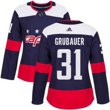 Women's Adidas Washington Capitals #31 Philipp Grubauer Navy Authentic 2018 Stadium Series Stitched NHL Jersey