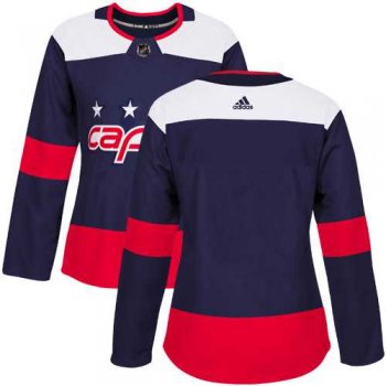 Women's Adidas Washington Capitals Blank Navy Authentic 2018 Stadium Series Stitched NHL Jersey