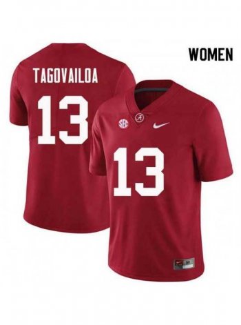 Women's Alabama Crimson Tide #13 Tua Tagovailoa Red NCAA Jersey