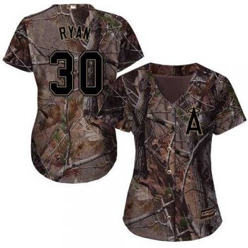 Women's Angels Of Anaheim #30 Nolan Ryan Camo Realtree Collection Cool Base Stitched MLB