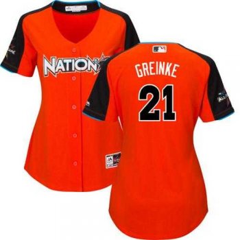 Women's Arizona Diamondbacks #21 Zack Greinke Orange 2017 All-Star National League Stitched MLB Jersey