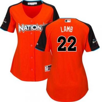 Women's Arizona Diamondbacks #22 Jake Lamb Orange 2017 All-Star National League Stitched MLB Jersey