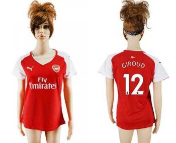 Women's Arsenal #12 Giroud Home Soccer Club Jersey