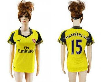 Women's Arsenal #15 Chamberlain Away Soccer Club Jersey