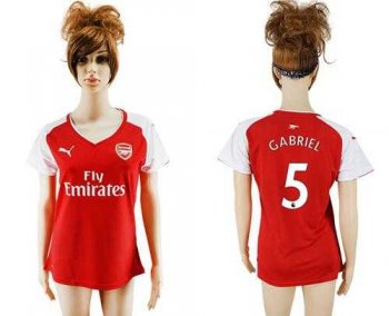 Women's Arsenal #5 Gabriel Home Soccer Club Jersey