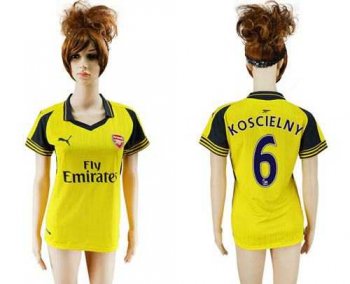 Women's Arsenal #6 Koscielny Away Soccer Club Jersey