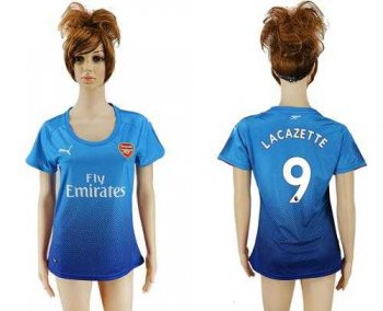 Women's Arsenal #9 Lacazette Away Soccer Club Jersey