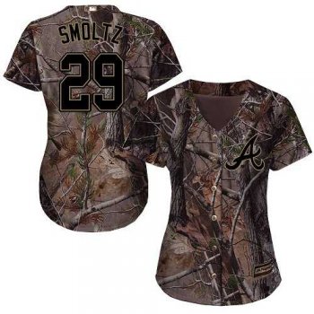 Women's Atlanta Braves #29 John Smoltz Camo Realtree Collection Cool Base Stitched MLB