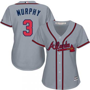 Women's Atlanta Braves #3 Dale Murphy Grey Road Stitched MLB Jersey