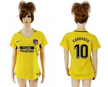 Women's Atletico Madrid #10 Carrasco Away Soccer Club Jersey